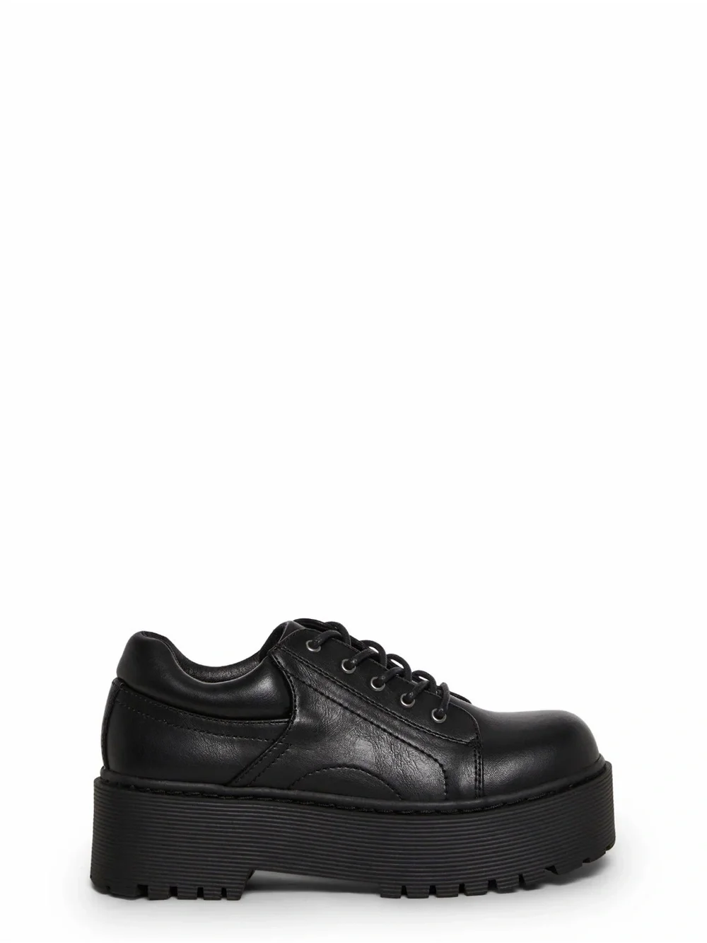 Dolls Kill Black Chunky Platform Lace-Up Shoes-SPICY REMARKS OXFORD